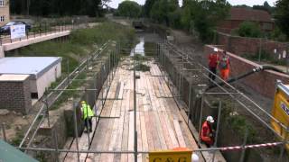 Dudbridge Locks Stroudwater Canal  Dredging amp Scaffolding  August 2013 [upl. by Toddie]