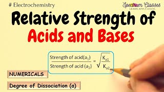 Relative Strength of Acids and Bases Degree of Dissociation Numerical  Electrochemistry Class12 [upl. by Moreno]