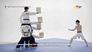 Horizontal Spinning Kick Breaking  720° Spinning Kick Quadruple Breaking [upl. by Laddy]