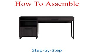 How To Assemble Old Model Mainstays Wood amp Metal Writing Desk with 1 Drawer and 1 Door  Espresso [upl. by Rubma891]