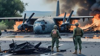 70 US C130 aircraft carrying 140 tons of cluster bombs were hit by Russian missiles at the border [upl. by Isiahi]