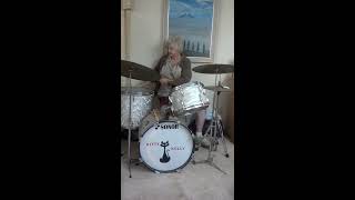 Old lady SLAYING ON DRUMS [upl. by Auqinaj]