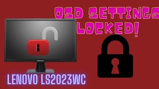 Lenovo Ls2023wc Monitor settings locked [upl. by Carlyle]