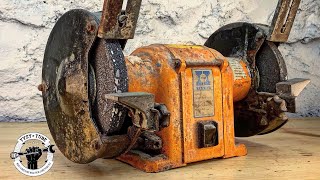 Rusty and Broken Bench Grinder  Awesome Restoration [upl. by Nnaacissej346]