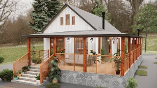 Rustic Meets Modern Stunning 5x10m Country House Design [upl. by Pillihpnhoj]