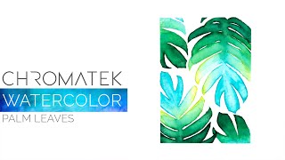 Watercolor Palm Leaves Tutorial with Watercolor Real Brush Pens by Chromatek [upl. by Adnawyek364]