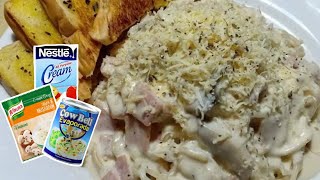 PINOYSTYLE CREAMY CARBONARA SECRET TO CREAMIEST CARBONARA [upl. by Anauqal]