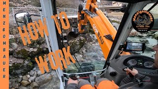 Menzi Muck M335 how to work escavatore ragno excavator menzigombauer [upl. by Aiz821]