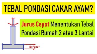 Jurus Cepat Menentukan Tebal Pondasi Cakar Ayam Rumah 2 Lantai dan 3 Lantai [upl. by Tomlinson761]