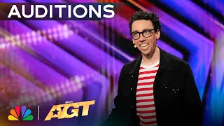 Jonathan Burns Delivers Hilariously Cheesy Magic  Auditions  AGT 2024 [upl. by Bonny]