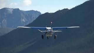 Cessna 206 Stationair II takeoff from gravel bar airstrip at upper Ambler river [upl. by Granese]