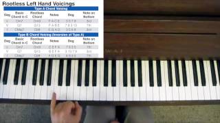 Jazz Piano Chord Voicings  Left Hand Rootless Voicing [upl. by Lennon]