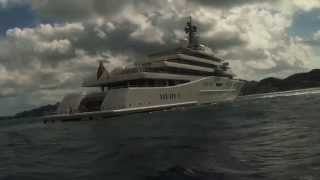 Worlds largest mega yacht Eclipse caught on video in the Caribbean [upl. by Ettenna]