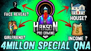 4M Special QnA Of HaksonProGaming  Girlfriend Reveal 😱 Face Reveal 🫣 [upl. by Jar267]