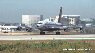 John Travoltas Private Boeing 707138B N707JT Takeoff From Los Angeles [upl. by Beedon]