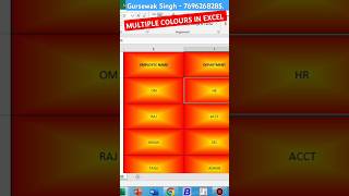 Multiple Colours in excel viralvideos videos reels reel shortsfeed shortsvideo yt video pc [upl. by Keefer]