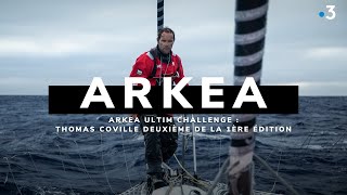 Arkea Ultim Challenge Arrivée de Thomas Coville deuxième de la course [upl. by Ainerol185]