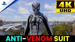 Spider Man 2 PS5 ANTI VENOM SUIT Gameplay  Free Roam Walkthrough 4K60FPS [upl. by Pet]