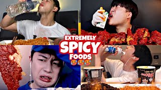 EXTREME SPICY FOODS VS MUKBANGERS🌶️🥵🔥 [upl. by Novelia]