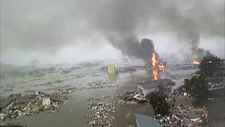 3112011 Tsunami hitting mainland Ishinomaki Part 1 Compilation [upl. by Patt]