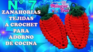 Manualidades tejidas Milagros Ena N° 7 ZANAHORIAS a crochet para agarraderas de ollas o adornos [upl. by Atram]