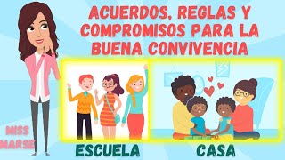 ACUERDOS REGLAS Y COMPROMISOS PARA LA CONVIVENCIA  Escuela y Casa [upl. by Mapel]