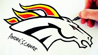 Como Desenhar a logo do Denver Broncos  How to Draw Denver Broncos logo  NFL LOGOS 6 [upl. by Calderon]