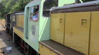 Diesel 9553 pulling a Brake Van into Wirksworth Station [upl. by Lorie914]