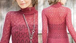 15 Lace Turtleneck Vogue Knitting Fall 2010 [upl. by Hanforrd]