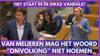 Van MeijerenFVD mag het woord omvolking niet noemen Tweede Kamer in rep en roer tweedekamer [upl. by Akisey]