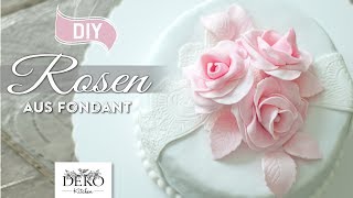 DIY Rosen aus Fondant für zauberhafte Tortenverzierungen How to Deko Kitchen [upl. by Carine885]