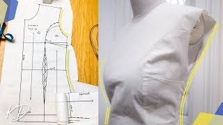 HOW TO ADD PRINCESS SEAM amp SIDE DARTS TO FRONT OF BASIC BODICE  KIM DAVE [upl. by Moyra197]