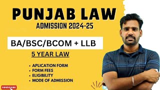 PUNJAB LAW ADMISSION 202425  BABSCBCOMLLB 5 YEAR LAW ADMISSION 202425 [upl. by Anawqahs387]