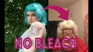 REMOVING HAIR COLOR WITHOUT BLEACH  Blue to Blonde Tutorial [upl. by Drarehs]