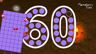 Numberblocks 60 Magic Run  Numberblocks Sixty Adventure  Number Counting Go Explore [upl. by Irac]