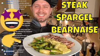 Steak Spargel und selbstgemachte Béarnaise Soße Rezept mit Chef Marko Mitrovic [upl. by Kcyrred]