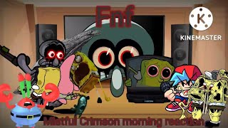 Fnf react to the Mistful Crimson morning mod Gacha club [upl. by Hairaza]