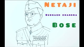 How to draw netaji easy step by step  Netaji subhas chandra bose drawing [upl. by Yerhpmuh]