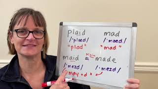 How to Pronounce Plaid Mad Maid and Made Vowel æ eɪ Letter A Spelling and Sounds [upl. by Rogerson]