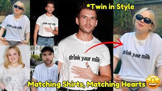 Nicola Coughlan and Luke Newton wear Loewe’s “Drink Your Milk” TShirt to show us this🥛🤤🥰 [upl. by Towill]