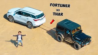 Fortuner Vs 4x4 Thar  कौन जीतेगा   Tug Of War 😈 [upl. by Dambro]