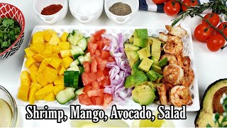 Avocado Mango saladMango avocado saladsummer daladSalad de mangue avocat et crevette [upl. by Llenahc]