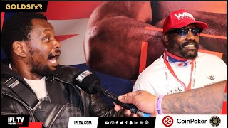 I DONT GIVE A F  DILLIAN WHYTE amp DEREK CHISORA ARGUE IN AWKWARD INTERVIEW AT AJ v DUBOIS FIGHT [upl. by Curkell]