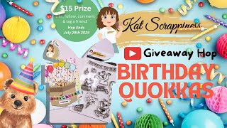 New Birthday Quokka Release  Giveaway Hop  Amazing confetti background  KSBirthdayQuokka [upl. by Iniretake]