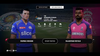 🔴LIVE  MI vs RR  CRICKET 24 shorts ipl ipl2024 [upl. by Mailli]