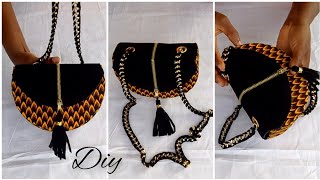 DIY nosew Ankara sling purse • from start to finish [upl. by Diskin]