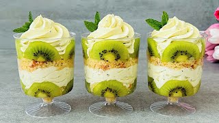 Kiwi Dessert Cups No bake dessert that will melt in your mouth Easy and Yummy [upl. by Hancock]