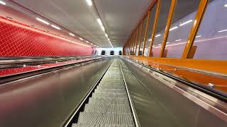 Sweden Stockholm Norsborg Subway Station 3X escalator [upl. by Anitsirk]