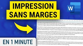 Imprimer SANS MARGES sur Word [upl. by Barbur441]