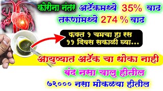 फक्त 1 चमचा रस आयुष्यात attackयेणार नाही बंद नस मोकळी 72 हजार नसा चुटकीत मोकळ्या करणारा उपाय pimpal [upl. by Novled]